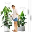 LORDEM 10" Grow Light for Indoor Plants, Full Spectrum Plant Lamp with160 LEDs, 4H/8H/12H Timer, 6 Dimmable Levels, 3 Spectrum Modes, Height Adjustable 65", Ideal for Large Tall Plants, Pack of 2 