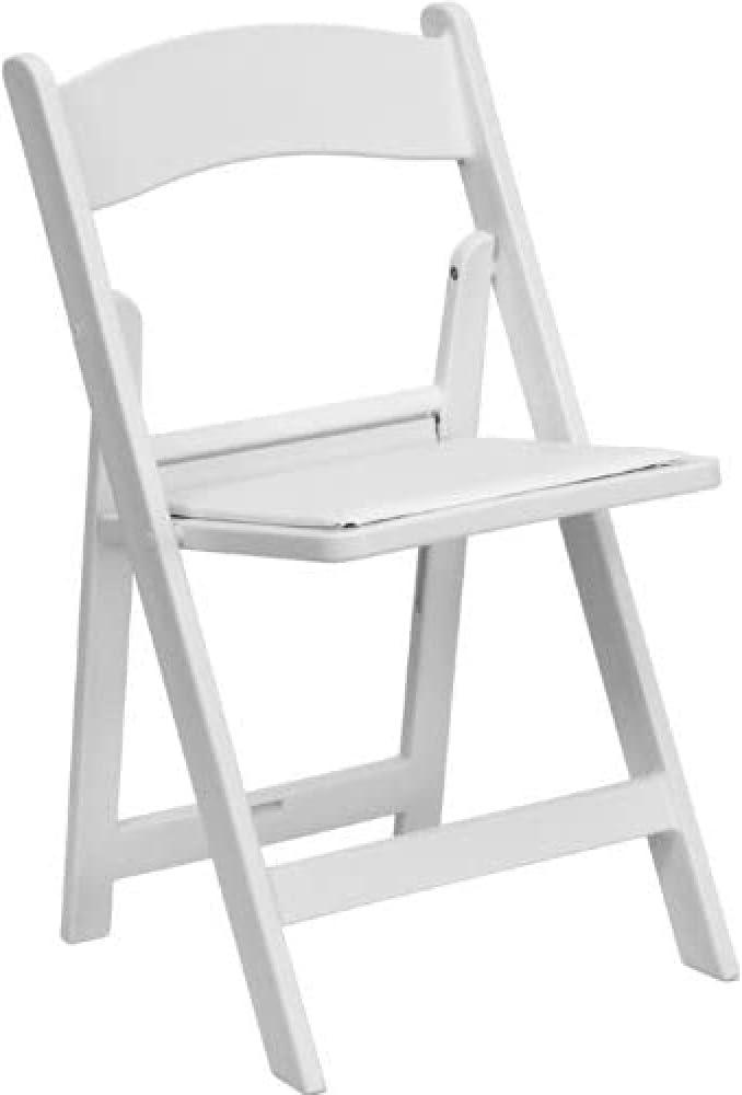 Flash Furniture 4 Pack HERCULES Series 800 lb. Capacity White Resin Folding Chair with Slatted Seat (Set of 4)