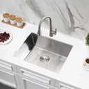 Undermount Kitchen Sink,Jshozzy 27x16 Stainless Steel Kitchen Sink Undermount 16 Gauge Handmade Under Counter Single Bowl Sink Deep