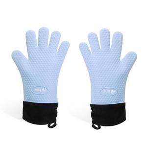 PYD Life 2 Pairs Blue Silicone & Cotton Heat-Resistant Sublimation Gloves for Tumbler Heat Press Machine