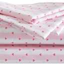 Betsey Johnson - Queen Size Sheet Set, Ultra-Soft Bedding with Smooth & Silky Feel, Deep Pockets, Bed Sheets with Matching Fitted Sheet & Pillowcases (Wonderland Stripe Pink)