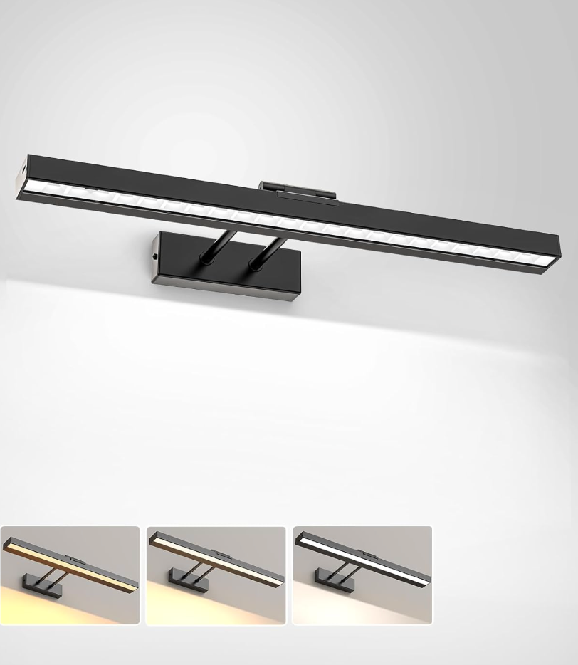 Picture Light for Wall, 16in Battery Wall Sconce Art Light CCT Dimmable Magnetic Battery Lights for Painting with Remote Control for Gallery Artwork Living Room Portraits Hallway Black