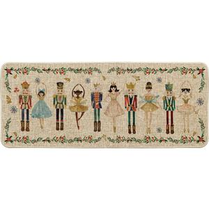 Artoid Mode Watercolor Nutcrackers Merry Christmas Welcome Decorative Doormat, Seasonal Winter Low-Profile Rug Switch Mat for Indoor Outdoor 24x59 Inch (Beige)