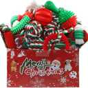 Beiker Christmas Dog Toys Bulk 15 Pack, Puppy Chew Toys for Teething Small Medium Puppies, Holiday Christmas Themed Presents Gifts Box Including Variety Tough Rubber and Rope Toys