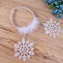 Amosfun Christmas Headband 6pcs Christmas Decorative Headband Adorable Hair Bands Cute Snowflake Hair Hoops Snowflake Headdress Birthday Favors Halloween Costumes