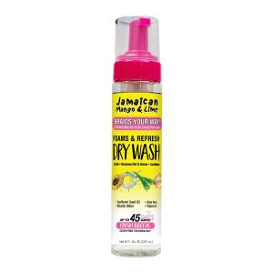Jamaican Mango & Lime Braids Your Way Dry Wash Gentle Cleansing Foam for Braids, Locs & Twists No-Rinse Dry Shampoo for Scalp, 8 FL 