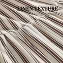 Farmhouse Shower Curtain with Ruffle Hem Linen Shower Curtains for Bathroom Country Vintage Rustic Natural Fabric, Cream-Brown Stripe 60" W x 72" L
