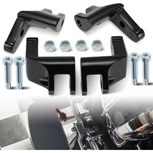 Driver Floorboard Relocation Brackets Compatible with 2014-2023 Harley Some Touring Models, Black