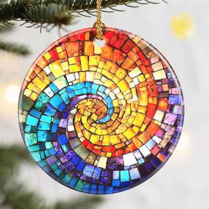 Christmas Ornaments, Dodosky 2.8in Ceramic Rainbow Spiral Ornament, Xmas Decor, Christmas Tree Ornaments, Xmas Decorations for Tree, Holiday Ornament, Art Lovers Gifts, Idea Gifts for Women Friend
