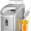 Ice Maker Countertop,Portable Ice Maker Machine with 1.5L Detachable Water Tank, 16Pcs/13Mins, 33lbs/Day, 24H Timer, Self-Cleaning Small Ice Cube Maker, Ice Machine Maker for Party (Grey)