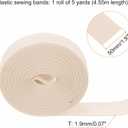 HARFINGTON 5 Yards Sewing Elastic Bands 2 Inch 50mm Width Flat Knit Stretch Elastic Cord for DIY Projects Arts and Crafts, Khaki