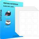 2 x 2 inch Glossy White Waterproof Square Labels, 600 Labels Printable Blank Bottle Labels,Oil-Resistant Jars Vinyl Labels for Inkjet/Laser Printer
