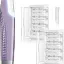 Dermaplane Razor for Women Face, Rechargeable Facial Hair Removal for Women, Dermaplaning with LED Light, 3-Speed Peach Fuzz Remover Tool, Includes 8 Refill Blades (Purple)