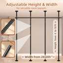 Room Divider No Drilling Curtain Rod Wall Divider for Room Separation, 4-10ft(H) 28-209inch(W) Adjustable Temporary Privacy Wall Divider, Heavy Duty Partition Separator Freestanding Tension, Black