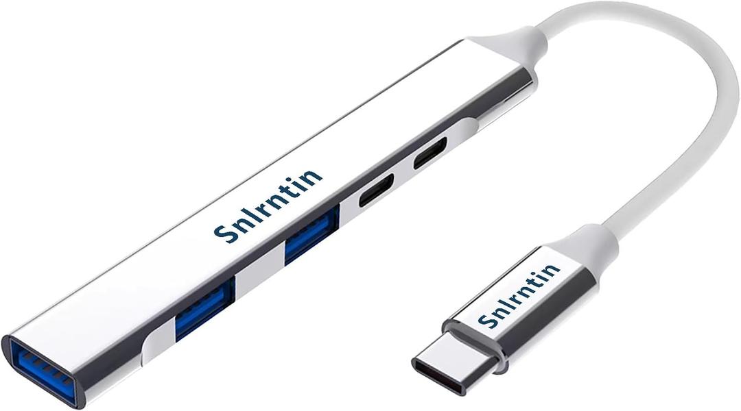 2 x USB C HUB Multiport Adapter, USB 3.0 Hub with PD Charging, USB C Data, USB3.0, 2*USB2.0 Ports, 5-in-1 USB C to USB 3.0 Hub for MacBook Pro, iPhone 15, Dell XPS, iPad Pro, etc