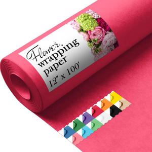 Paclord Flower Wrapping Kraft Paper, 12" x 1200" (100 ft), 45 lbs Thickness  Red Colored Paper Roll for Bouquet Wrapping, Floristic Shops, or Flower Decorations Paclord Flower Wrapping Kraft Paper, 12" x 1200" (100 ft), 45 lbs Thickness  Red Colored Paper Roll for Bouquet Wrapping, Floristic Shops, or Flower Decorations