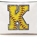 Brand: CQM4.64.6 out of 5 stars(170)Softball Gifts Initial Makeup Bag Monogrammed Cosmetic Bag Letter KZipper Pouch Softball Accessories for Girls Women Player Coaches Friend Graduation Birthday Gifts