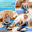 Spinning Chair for Autistic Kids,Sensory Toys for Kids with Autism,Training Body Coordination and Balance,Upgraded Owl Swivel Shape Sit and Spin Sensory Toys Indoor Outdoor,Friendly for 3+ (Blue), Small