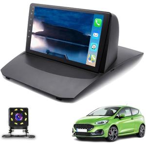 2G+64G Android Car Stereo for Ford Fiesta 2009-2014,Wireless Carplay Android Auto Car Radio, 9’’ Touch Screen Head Unit with GPS WiFi Bluetooth Mirror Link FM RDS AHD Backup Camera Mic