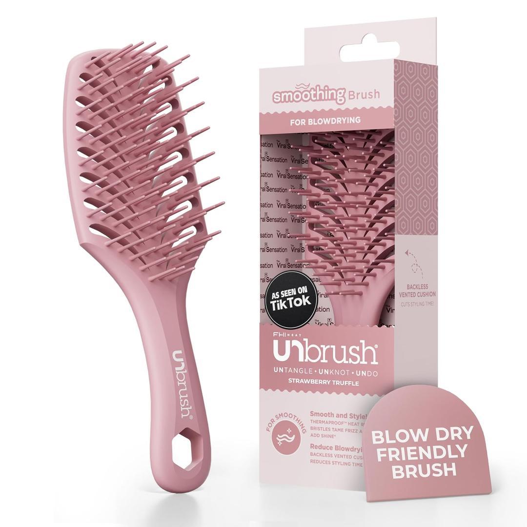 FHI Heat UNbrush Smooth Collection Heat Resistant Detangling Smoothing Brush for Pain-Free Brushing on All Hair Types