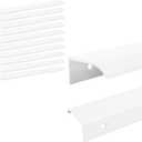 10Pcs 11.65" White Arc Surface Pull,White Edge Pulls Furniture Drawer Handles Hidden Cabinet Handle,Hole Dia.10.08"/256mm