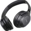 TOZO Hybrid Active Noise Cancelling Headphones, Wireless Over Ear Bluetooth Headset, 40H Playtime, Hi-Res Audio Custom EQ via App Deep Bass Comfort Fit Ear Cups, for Home Office Travel Black