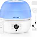 BOXING Top Fill Humidifiers for Bedroom Baby with Humidistat, 20dB Quiet Air Humidifier for Large Room & Indoor Plants with Remote, Cool Mist Diffuser for Home, 7 Color Light, Essential Oil Tray,Timer