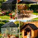 E.share 40%-50% Black Sun Shade Cloth for Garden - 12Ft X 18Ft Mesh Tarp with Grommets for Vegetables, Greenhouse, Plants, Patio, Chicken Coop, Barn & Kennel