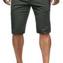 ALLABREVE Mens Chinos Flat Front Golf Short Work Dress Short Summer Beach Shorts Pants (36, Army Green)