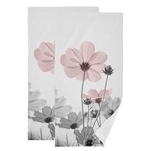 2 Pack Grey Black Cheetah Print Hand Towels for Bathroom,Absorbent Fingertip Guest Wildlife Animal Skin Leopard Decorative Bath Towels,Soft Farmhouse Dish Towels for Kitchen Decor 14"x28"