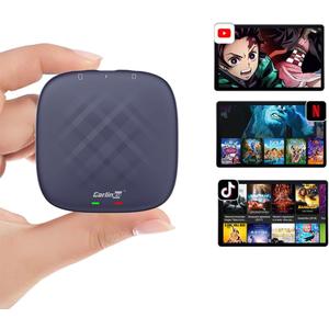 CarlinKit CarPlay Ai Box Magic Box Android 13.0 System Wireless CarPlay Adapter Android Auto Support Netflix YouTube Google GPS+Glonass 4GNetwork.for iPhone & Android Phone,Wired to Wireless,8GB+128GB