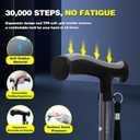 Walking Cane for Men & Women - Walking Stick for Seniors with Autonomous Standing Base - Foldable, Adjustable, Collapsible Canes with Freely Rotating Base and Soft TPR-Coated Handle