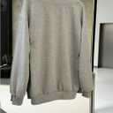 WDIRARA Women's V Neck Letter Graphic Oversized Sweatshirt Long Sleeve Drop Shoulder Pullover Top (Gray, XS)
