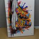 Yeesjoee Banksy Canvas Wall Art Abstract Graffiti Wall Art Colorful Graffiti Street Famous Canvas Painting for Living Room Bedroom, 12x 16x 3Pcs