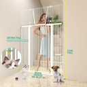 71" Extra Tall Cat Gate for Doorway 30"-49.27" Extra Wide Pet Gate with Adjustable Cat Door Wide,Auto Close, Pressure Mounted, Pet Gate for Cats & Small Dogs, Hallway, Stairs, Kitchen