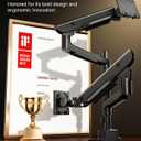 monTEK Sleek Aluminum Monitor Arm for 1757 Ultrawide Screens up to 59.4 lbs, USB 3.0 A/C, Heavy Duty Dual Monitor Arm Desk Mount, Pneumatic Lift, Quick-Release Plate, Clamp/Grommet, Max VESA 100x100