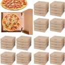 RHBLME 30 Pack Pizza Boxes, 7.3 x 7.3 x 1.6 Inch Small Pizza Boxes Corrugated Cardboard Pizza Box, Reusable Kraft Pizza Box Bulk Takeaway Packaging Boxes, Keeps Pizza Cake Cookies Fresh