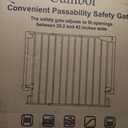 Cumbor 29.243" Baby Gate for Stairs, Hardware Mounted (Drill Required), Expandable No Bottom Bar Dog Gate, Auto Close Extra Wide Walk Thru, Pet & Toddler Proof Gate, Top & Bottom of Stairways(Black)