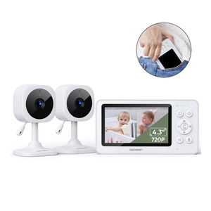 bonoch 4.3" Baby Monitor with 2 720p Video LCD Display Cameras with 23Hour Battery, VOX Mode, 2-Way Audio, Auto Night Vision