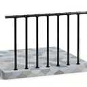 Deck Railings Metal Porch Railing Guard Rail Kit with Balusters Wrought Iron Flat Railing Kit Outdoor Metal Railings for Deck, Porch, and Balcony, Black (34 in. H x 4 ft. W)