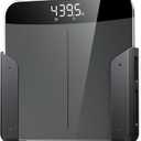 ELETIUO Wall-Mounted Scale Holder with Adhesive &Screws -Fits Most Digital Scales (Up to 1.2"/30mm Thick),Anti-Slip Silicone Pads,Space-Saving Bathroom/Bedroom Organizer-Easy to Install, Black