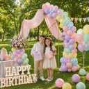 Gold Metal Arch Backdrop Stand for Wedding & Birthday Party Decorations, Foldable Balloon Arch Frame with Easy Assembly, Photo Booth Backdrop Dcor with Fairy Lights Options