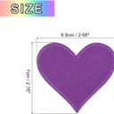MECCANIXITY 60pcs Large Heart Shaped Iron on Patches 2.7x2.8 inch Embroidered Sew Patches Appliques Garment Embellishments for Clothing Repair Backpack, Purple