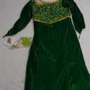 PAINEOMN Princess Costume for Women Princess Dress Adult Long Sleeves Green Dress Gown Dress Halloween Cosplay Party Outfit (Small)