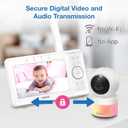 VTech Video Baby Monitor with Camera and Audio, 5" HD LCD Screen, Pan-Tilt-Zoom, 2-Way Talk, VOX Mode, Night Lights, Lullabies, Soothing Sounds, Temperature sensor, Long Range, No WiFi: VM5263 (White)