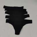 REORIA High Waisted Thongs for Women Breathable Seamless Thong Panties Sexy No Show Underwear 5 Pack X-Small, Black