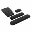 Vaydeer Ergonomic Mouse Pad & Keyboard Wrist Rest Set – Black, Soft Memory Foam Mouse Pad with Wrist Support & Non-Slip Keyboard Wrist Rest for Comfortable Typing & Wrist Pain Relief, 4 pcs