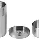 Horoper Stainless Steel Tea Tin Canister with Airtight Double Lids, Round Kitchen Metal Tea Tin Canisters, Portable Tea Storage Container for Loose Tea and Tea Bags (s)