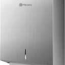 Commercial PaperTowel Holder Dispenser Wall Mount,Stainless Steel Bathroom Paper Towel Holder,Toilet Paper Napkin Holder,C Fold Multifold Trifold Paper Towel Dispenser,Hand Towel Dispenser (Blk-5821-silver)