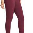 baleaf Women's Fleece Lined Leggings Water Resistant Thermal Winter Warm Tights High Waisted with Pockets Running Gear, Wine, Size M